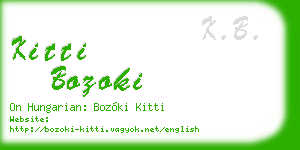 kitti bozoki business card