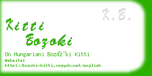 kitti bozoki business card